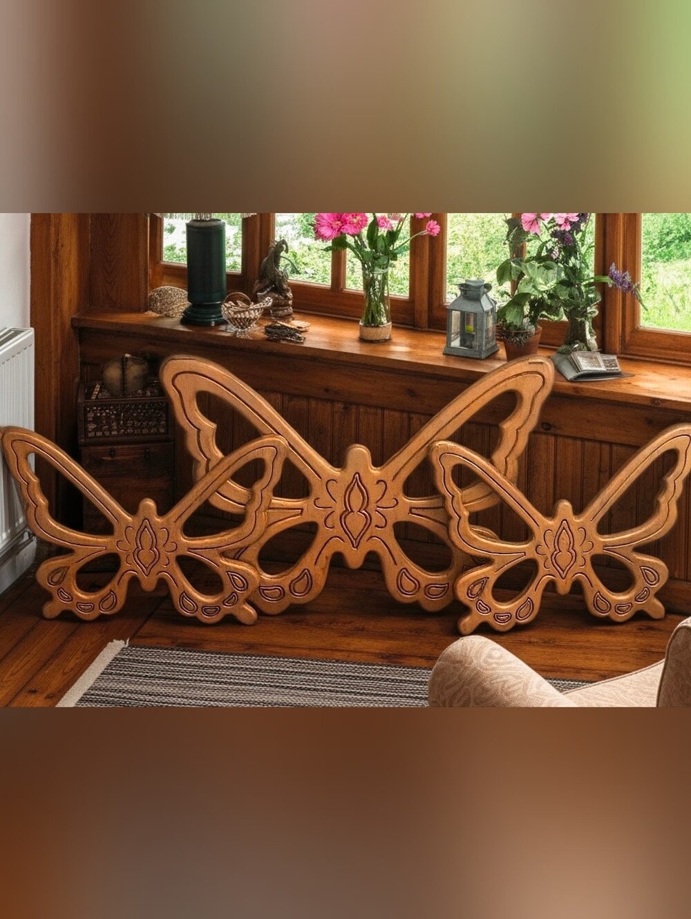 House Of Loyd Set Of 3 Wooden Wall Decor Butterflies Bohemian Retro Vintage